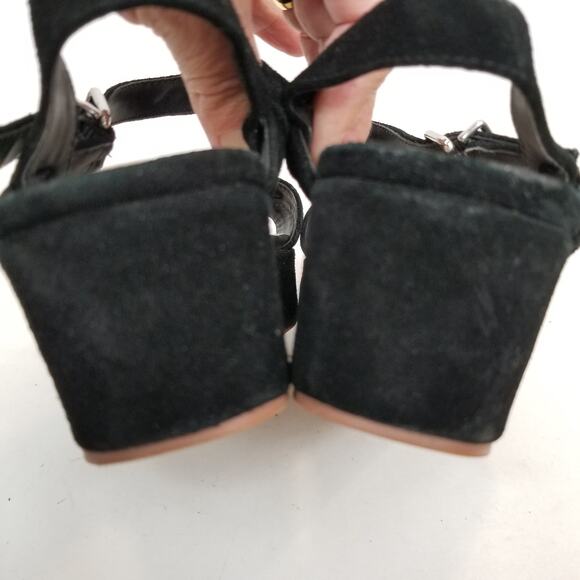 Torrid Women's Leather Criss Cross Ankle Strap Platform Sandals Black Size 7W - Picture 6 of 9